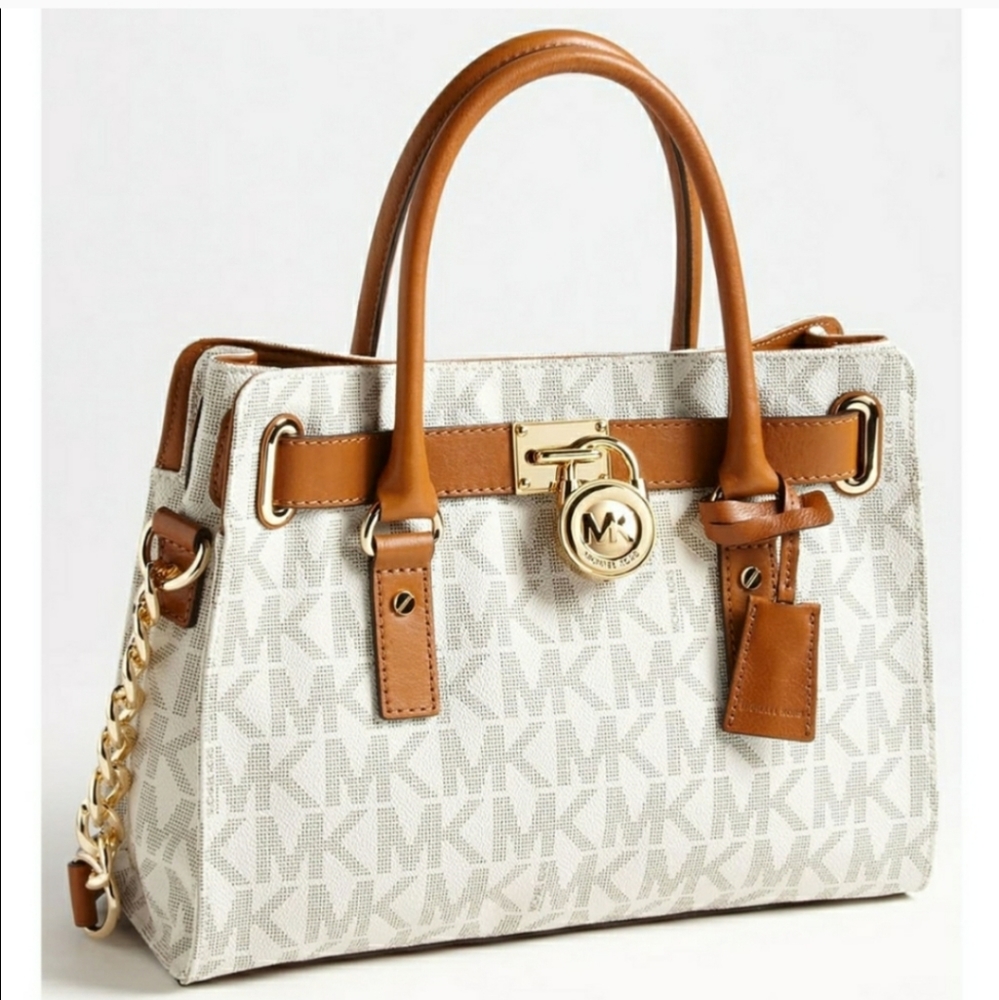 MK Michael Kors Hamilton Medium Vanilla Satchel